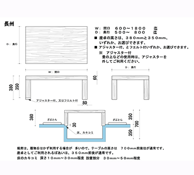 テーブル脚-図面